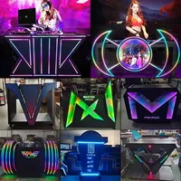Cabine DJ exclusive pour bar, station de fête KTV, salle privée, équipement mobile éclairé par LED, table de musique électronique, modèle en fer forgé