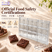 Moule à chocolat carré géométrique personnalisé Tangba en polycarbonate, moule à praline 3D texturé en relief, pour chocolatier, confiserie, pâtisserie