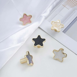 Solid Zinc Alloy Creative Five-pointed Star Shape Single Hole Pulls Nordic Luxury Multi-Color <strong>Knobs</strong> for Wardrobe Kitchen Drawer - Product Image 5