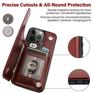 เคสโทรศัพท์หนังพร้อมช่องใส่บัตร สำหรับ <span class=keywords><strong>iPhone</strong></span> <span class=keywords><strong>12</strong></span> Pro Max 14 13 11 17 16 15  ฝาหลัง  สินค้ามาแรงปี 2026  เคสมือถือ - Product Image 5
