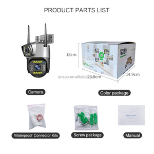 Ngoài trời wifi mini PTZ máy ảnh tầm nhìn ban đêm không thấm nước không dây ống kính kép PTZ hai chiều âm thanh V380 phần mềm 3MP 2.4 GHz Wifi - Product Image 2