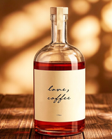 Botella de Vidrio Transparente Vacía de 100 ml, 200 ml, 375 ml, 500 ml, 750 ml, 1 L para Vodka, Licor, Ginebra, Ron, Tequila, Whisky, Whisky, Licores, con Corcho