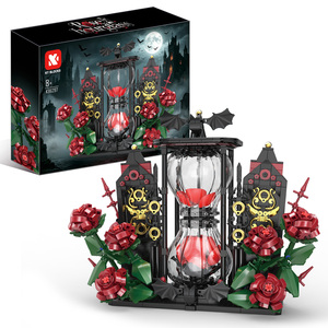 2026 Nuevo Set de Bloques de Construcción de Nuevo México, Temática Día de Muertos, con Alas de Murciélago Góticas, Rosa y Reloj de Arena, con Flores Móviles - Decoración del Hogar - Product Image 3