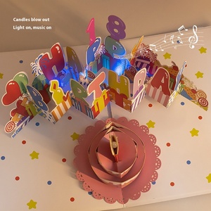 DAMAI 3D papier carte <span class=keywords><strong>musique</strong></span> lumière carte d'<span class=keywords><strong>anniversaire</strong></span> avec cadeau numérique bougies soufflantes populaires <span class=keywords><strong>pour</strong></span> <span class=keywords><strong>joyeux</strong></span> <span class=keywords><strong>anniversaire</strong></span> - Product Image 2