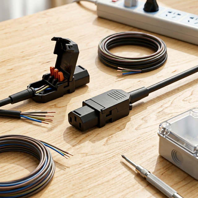 Hot Selling Industrial Copper/Brass 10A 250V CN PDU UPS IEC 320 C13 C14 Female Electrical Plug Connectors Wire Inlet