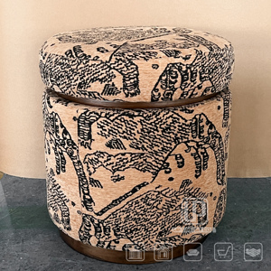 Silla Individual Redonda de Estilo Italiano, Moderna y Sencilla, con Patrón de Bordado, Tapizada en Terciopelo - Product Image 1