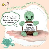 Produit fini : Poupée animale tricotée à la main (Pingouin, Pomme de terre, Tortue, Dinosaure, Donut) – Support émotionnel de dessin animé