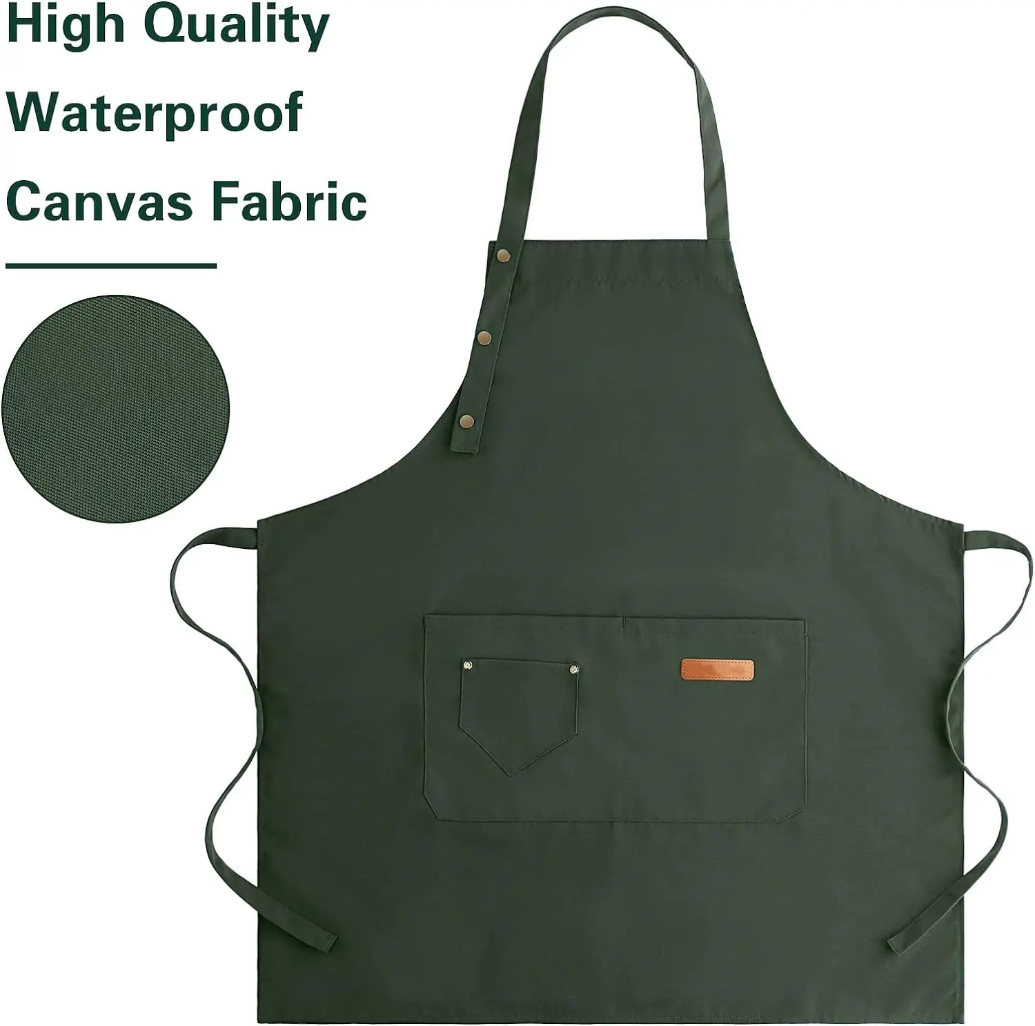 Skymoving New Custom Practical Kitchen Canvas Aprons With Pockets For Women Wholesale Chef BBQ Grill Aprons Kitchen For Cooking