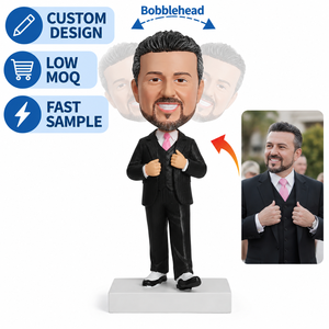 Statuette <span class=keywords><strong>Personalizzate</strong></span> Bobble Head per Sposo, Regalo di Nozze, Figurina in Resina Personalizzata per Testimone, Anniversario, Souvenir - Product Image 1