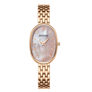 Reloj de Cuarzo Minimalista Ovalado de Acero Inoxidable con Cierre de Mariposa para Uso Diario - Product Image 6