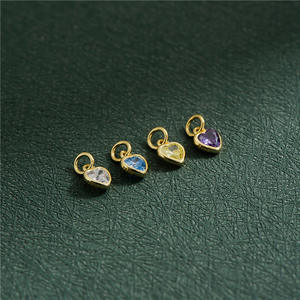 E735 Charm pendentif coeur en argent sterling 925 zircon de style fin pour la fabrication de <span class=keywords><strong>bijoux</strong></span> en <span class=keywords><strong>or</strong></span> <span class=keywords><strong>vermeil</strong></span> - Product Image 3