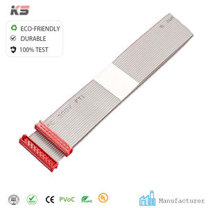 Cable Plano Personalizado Rojo de 1.27mm con Conector Micro Match de 20 Pines IDC, PVC 28AWG - Product Image 1