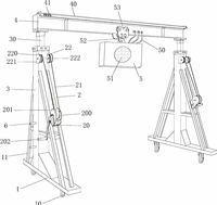 Mini-grue portique portable de haute qualité de 3 tonnes, série SDMH, avec moteur et composants Schneider pour usage en atelier