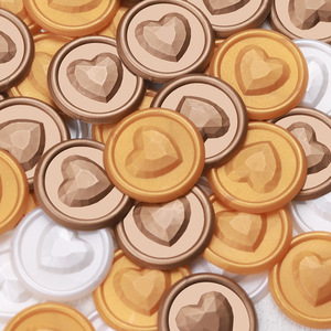 Etiquetas de cera para sellar, redondas con relieve de corazón, para invitaciones de boda, sobres, regalos, decoración del hogar - Product Image 2