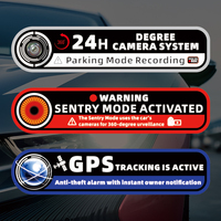 Autocollant d'avertissement de sécurité pour mode stationnement, surveillance par caméra 360°, imperméable et anti-salissure pour une stationnement nocturne sécurisé