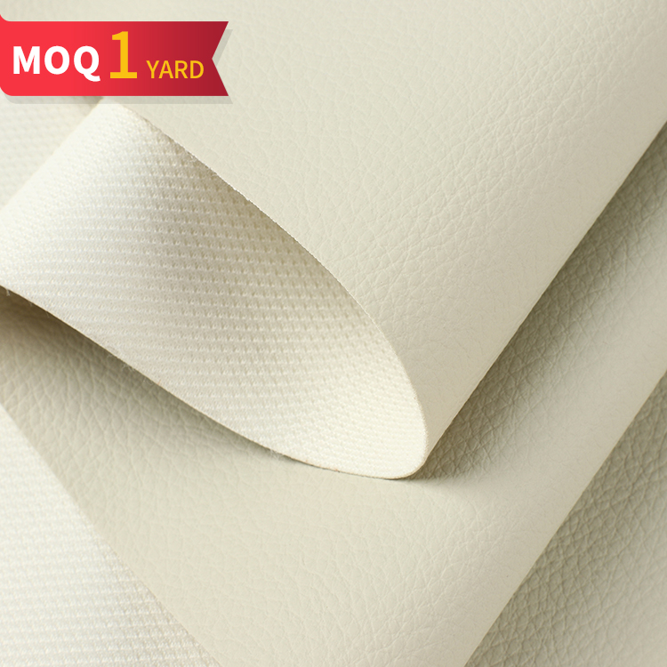 R-102 0.6mm White PVC Synthetic Leather Fabric Microfiber Backing Waterproof Abrasion-Resistant Lining Upholstery Sofa