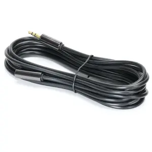 Cable de audio de 3,5 mm macho a hembra, 3 m, color negro, ideal para conectar dispositivos de audio y transferir sonido. - Product Image 1