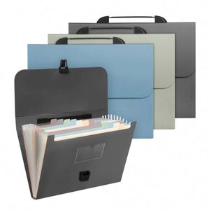 Organizador de Acordeón de 13 Bolsillos con Cubierta y Separadores de Colores, Carpeta de Archivos Expandible Portátil Tamaño A4, Carta y Legal - Product Image 1