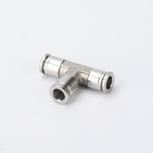 Buse à air haute pression, raccord rapide, tuyau pneumatique, raccord en T de type T avec connecteur en acier inoxydable PE, pièces pneumatiques - Product Image 1