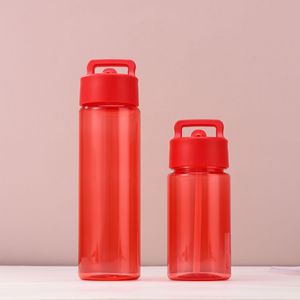 Plastic Drinkware Water Bottle <b>Large</b> Capacity Portable Outdoor Sports <b>Mug</b> With Double Straw Solid Color Unisex Travel Use - Product Image 4