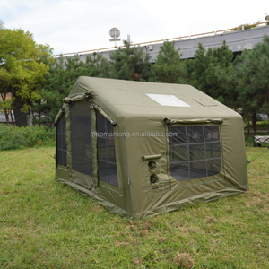 Bốn mùa không thấm nước 4 đến 6 người không khí lều quân đội màu xanh lá cây Inflatable cắm trại lều ngoài trời cho gia đình nhóm lớn connectable - Product Image 2