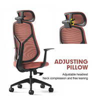 Chaise en maille de jeu d'ordinateur de couleur rouge Modern Game Office avec appui-tête réglable pour Gamer