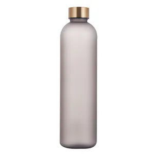 BPA free time marker and motivation sport water bottle frosted glass bottle with different lids