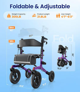 軽量で調節可能なマグネシウム合金製歩行器、高齢者向け快適な日常歩行補助具、Mateside - Product Image 2