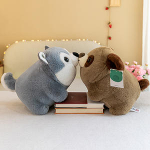 Carino rotolo rotondo serie bambola peluche orso maiale Husky cane peluche lupo morbido animale di peluche Kawaii bambino bambola cuscino per la casa - Product Image 3