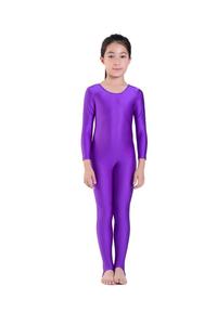 Cô Gái Spandex Dài Tay Áo <span class=keywords><strong>Unitard</strong></span> Cho Khiêu Vũ Trẻ Em Scoop Cổ Toàn Thân Leotards Catsuits Chàng Trai Đen <span class=keywords><strong>Unitard</strong></span> Stirrups - Product Image 2