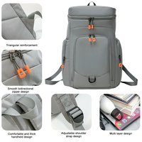 Sac à dos pour ordinateur portable HAIBOWY, nouveau design, 15,6 pouces, unisexe, pour l'extérieur, grande capacité, pour les étudiants, gris, pour les voyages, l'école