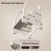 Tabouret d'appoint pour lavage des mains des bébés, marchepied pour lavabo d'enfant, tabouret rehausseur de salle de bain, marchepied en plastique pour tout-petits avec main courante