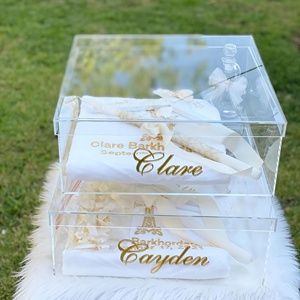 Caja de <span class=keywords><strong>bautizo</strong></span> de acrílico transparente con tapa Caja de recuerdo de bautismo personalizada Estuche de memoria de bebé a prueba de polvo <span class=keywords><strong>para</strong></span> <span class=keywords><strong>bautizo</strong></span> de bebé - Product Image 5