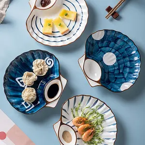 Japanse Stijl Huishoudelijke Knoedel Plaat Keramische Servies Met Azijn Creative Sushi Gerechten