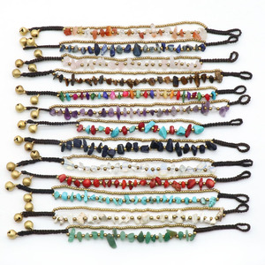 Nouvel Arrivage Bracelet en <span class=keywords><strong>Pierre</strong></span> de Guérison Cristalline Améthyste Quartz Fait Main avec Gravier Coloré et Petite Clochette, Cadeau DIY - Product Image 4