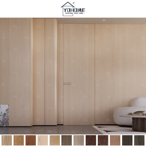 Yohome Hiện Đại Vô Hình Thiết Kế Cửa Chất Lượng Cao Khung Nhôm Gỗ Sồi Trắng Composite Rắn Gỗ Ẩn Cửa Ra Vào Cho Phòng Ngủ - Product Image 5