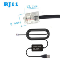 Cable de Alimentación USB a RJ11 para Detector de Radar de Coche, Cámara DVR, GPS, Amplificador de 5V a 12V, 1.5M