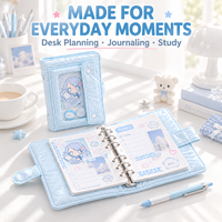 Mini carnet mignon et kawaii, carnets personnalisables, planificateur rembourré doux et rechargeable pour l'école, le bureau, la planification de bureau et la gestion du journal.