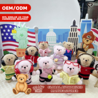Ours en peluche personnalisés, petits et grands, en tissu de coton, avec logo personnalisé, design mignon de dessin animé, accessoires unisexes, vente en gros