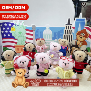 Osos de Peluche Personalizados, <span class=keywords><strong>Peque</strong></span>ños y Grandes, con Tela de Algodón, Logotipo Personalizado, Diseño de Dibujos Animados, Accesorios Unisex, Venta al Por Mayor - Product Image 6