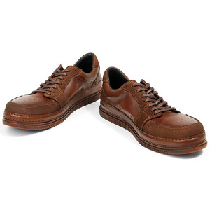 Chaussures décontractées pour hommes en cuir véritable, talon bas, à lacets, couleur unie, marron, noir, chaussures bateau de loisirs 310-4 - Product Image 3