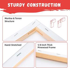 4 packs de <span class=keywords><strong>toile</strong></span> tendue pour la peinture 8x10 pouces 100 pour cent de <span class=keywords><strong>toile</strong></span> <span class=keywords><strong>vierge</strong></span> en coton pour l'art de l'huile acrylique - Product Image 2