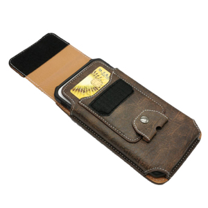 ซองหนังใส่โทรศัพท์มือถือแบบขายส่ง พร้อมคลิปหนีบเข็มขัด ช่องใส่บัตรเครดิต สำหรับ iPhone 17 Pro Max กระเป๋าคาดเอวสำหรับผู้ชาย-สีน้ำตาล - Product Image 4