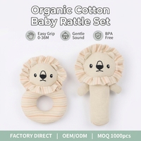 Ensemble de hochets doux en peluche pour bébé, anneau de préhension, hochet à tige en forme d'animal en peluche, jouet sensoriel pour nouveau-né, nourrisson et tout-petit, vente en gros OEM
