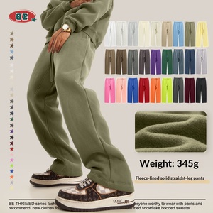 <span class=keywords><strong>Pantalon</strong></span> de sport pour <span class=keywords><strong>homme</strong></span> 2026, automne-hiver, couleur unie, taille mi-haute, en velours de coton épais, rembourré, coupe droite ample, avec cordon de serrage - Product Image 1