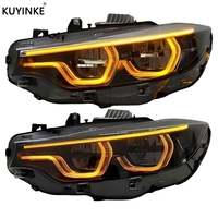 Pièce auto KUYINKE pour BMW Série 4 F32 M3 F80 M4 F82 2013-2017, style Ikon V3, jaune, blanc, ambre, phare LED à trois feux diurnes
