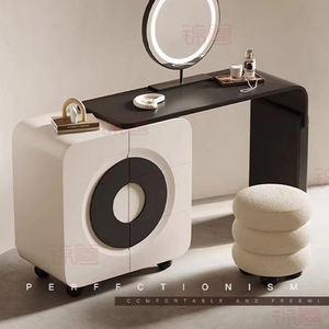 JINSHAN nueva mesa de maquillaje de tablero de madera maciza <span class=keywords><strong>multicapa</strong></span> de grado ajustable moderno con almacenamiento de espejo para aplicación de dormitorio - Product Image 3