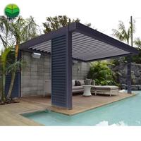 Wasserdichter Pergola Freizeit garten Motorisiertes Lamellen dach Aluminium Bioklimati scher Pavillon für den Außenbereich für den Pool