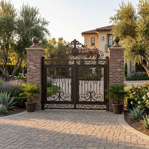 Portails <span class=keywords><strong>d</strong></span>'<span class=keywords><strong>entrée</strong></span> <span class=keywords><strong>en</strong></span> <span class=keywords><strong>fer</strong></span> forgé sur mesure, designs de portails métalliques simples, <span class=keywords><strong>porte</strong></span> de sécurité extérieure - Product Image 6