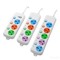 Multiprise DENIXI 2500W colorée haute puissance avec interrupteur indépendant, ports USB universels multiples + prise PD